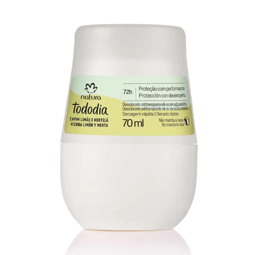 مزيل عرق رول أون تودوديا برائحة الليمون والنعناع – 70مل TODODIA Roll-on Capim Limão e Hortelã 70ML